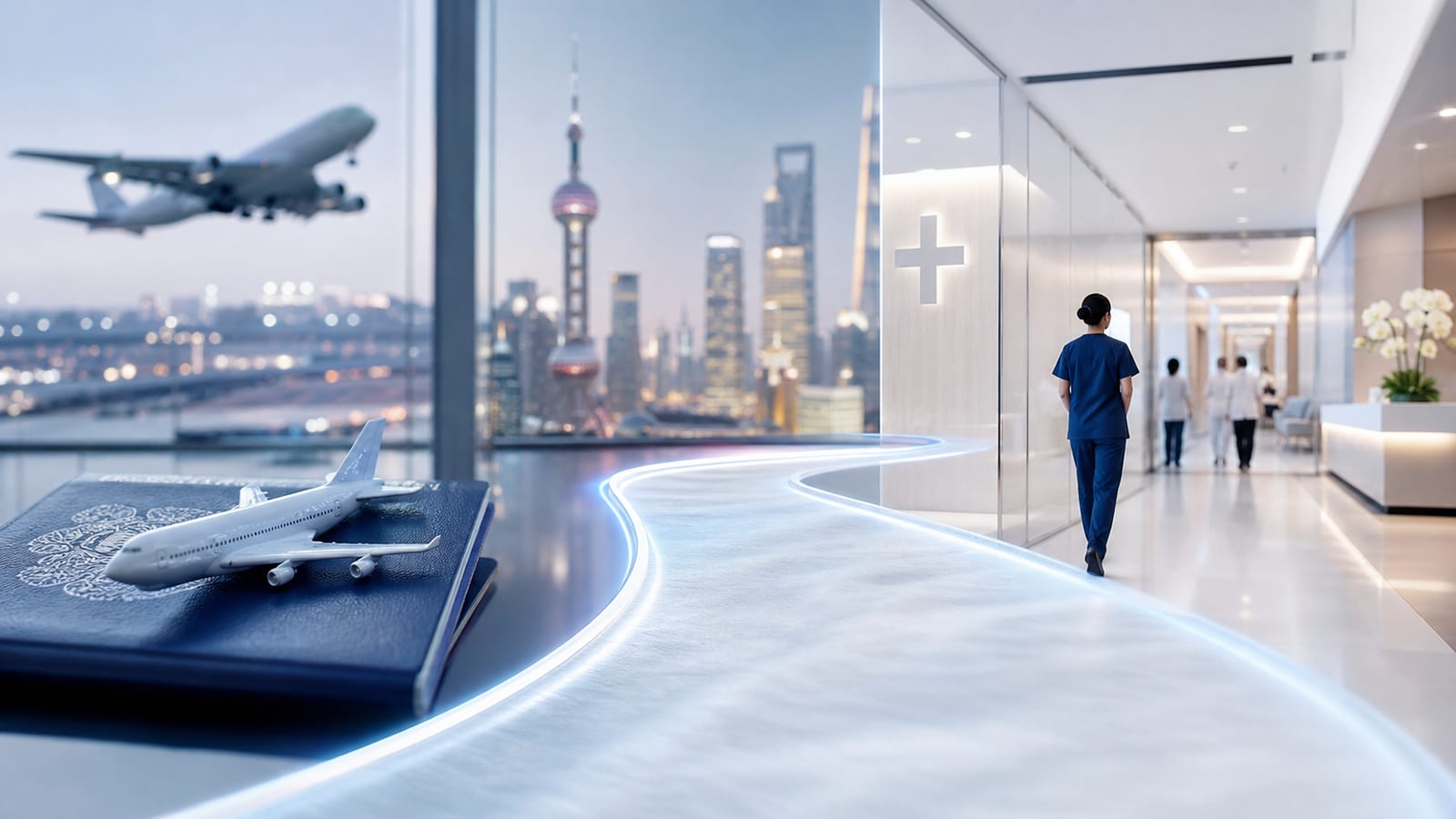 Travel pathway between the United Kingdom and China representing the new 30-day visa-free entry policy.